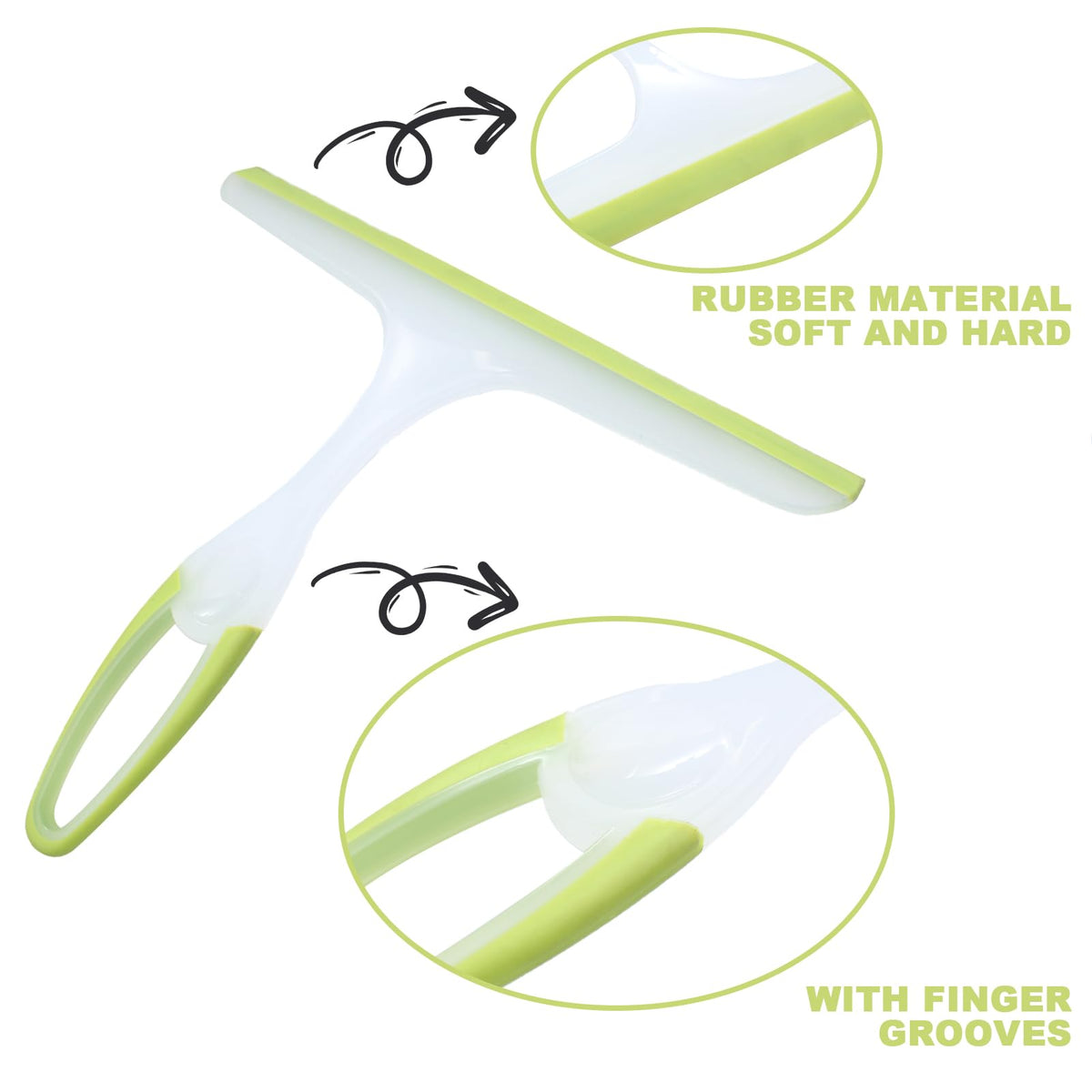 1 Piece Shower Squeegee,Window Squeegee,Shower Cleaner Green