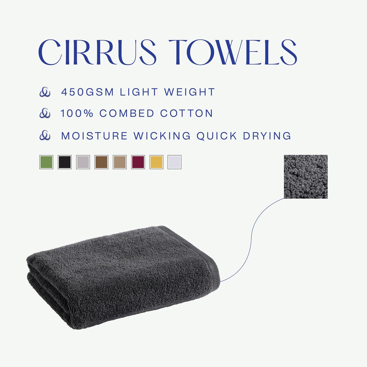 Christy Cirrus Bathroom Towel Set | 6 Piece Set | 2 Face 2 Hand 2 Bath | Lightweight Super Soft and Fluffy | Quick Dry Shower Towels | 100% Cotton
