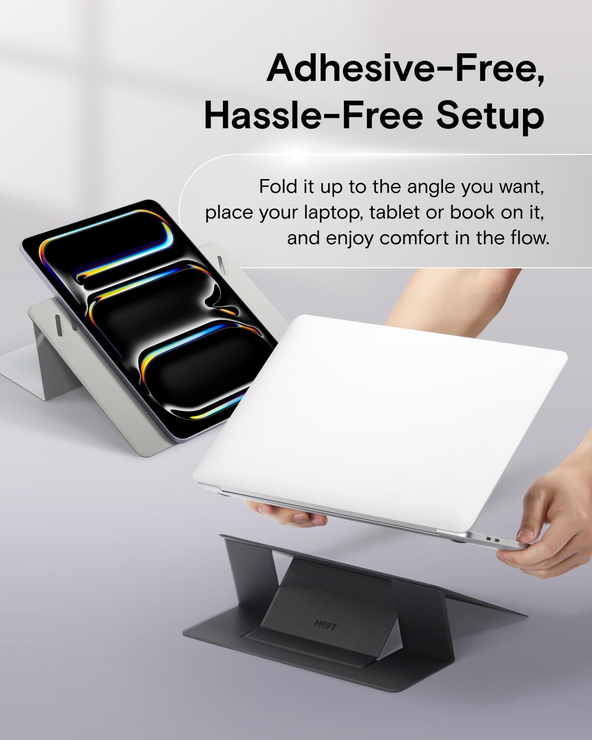 MOFT Laptop Stand for Desk, Non-Adhesive Laptop Stand with 2 Adjustable Viewing Angles