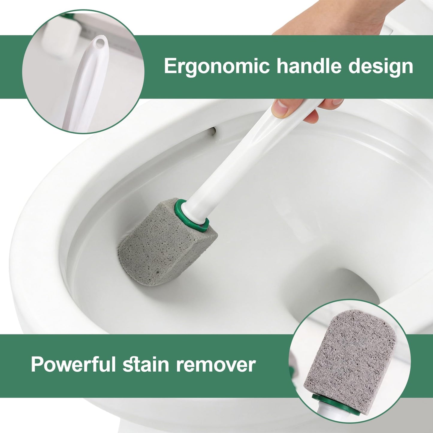 10 Pcs Pumice Stone for Toilet, Toilet Pumice Cleaning Stone with Short Handle, Nature Pumice Sticks for Clean Toilets, Pool, Bathroom (grey)