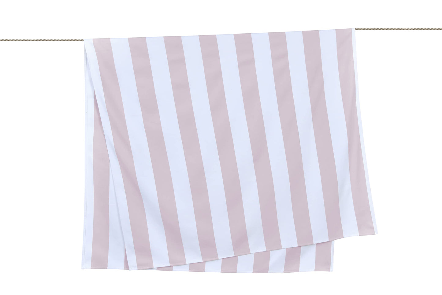 Sleepdown Striped Large Beach Towel Soft Microfiber Absorbent Swimming Pool Travel Camping Bath Sauna Gym Yoga with Bag - Blush - (160 x 90cm)