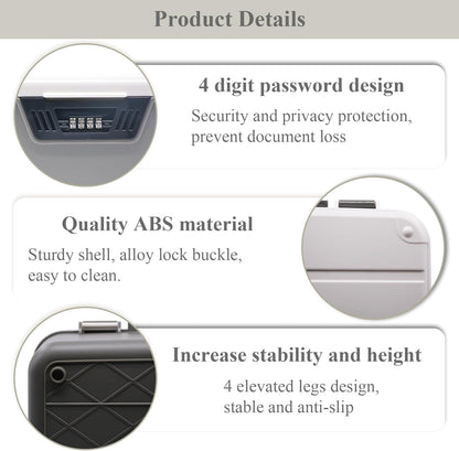 ABS Medicine Lock Box with Combination Code - Childproof Storage Organiser for Medicine, Snacks, Documents, Jewelry, Sewing, Portable