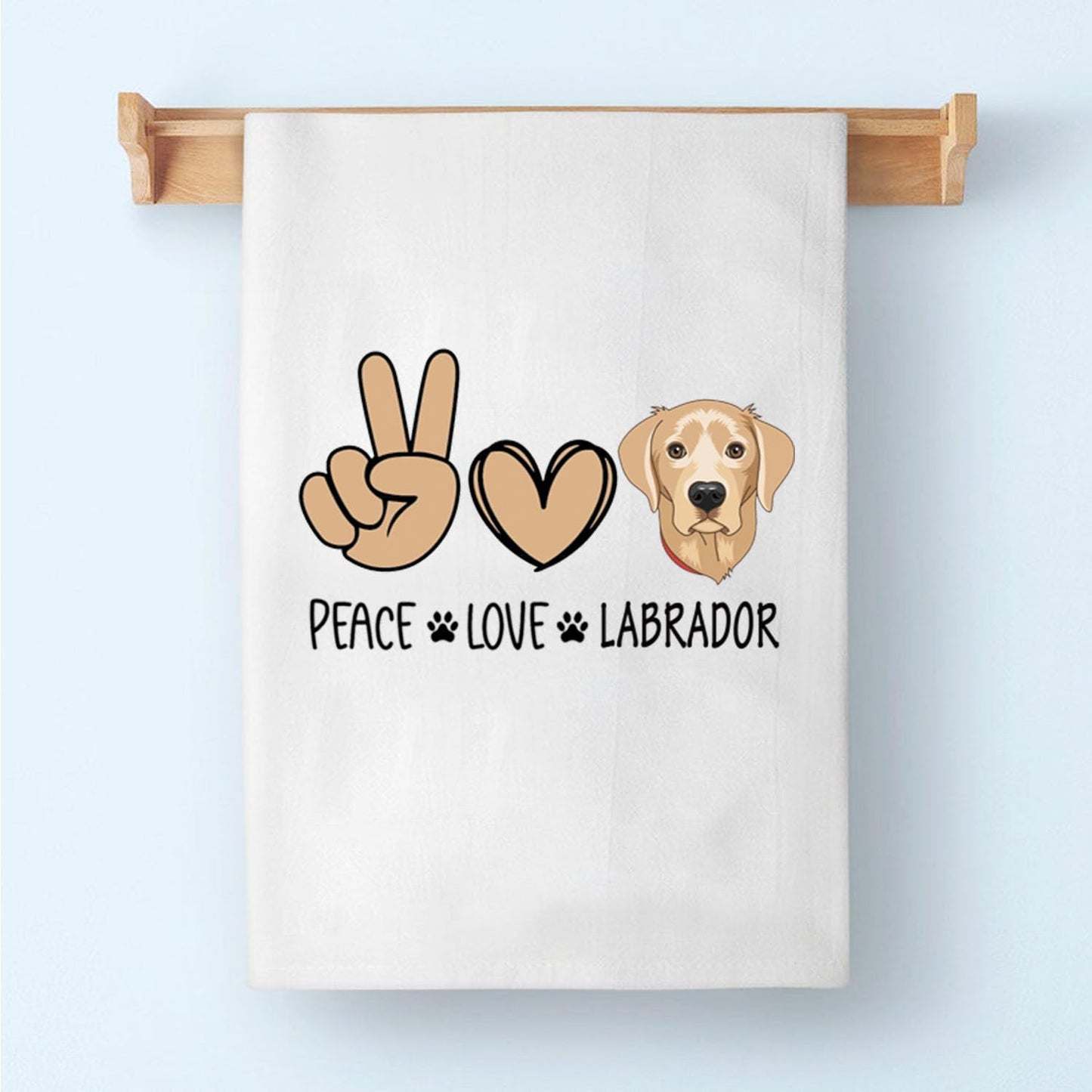 PLITI Labrador Kitchen Towel Labrador Retriever Gift Labrador Lover Gift Peace Love Labrador Gift Labrador Mom Gift (Peace Labrador TWU)