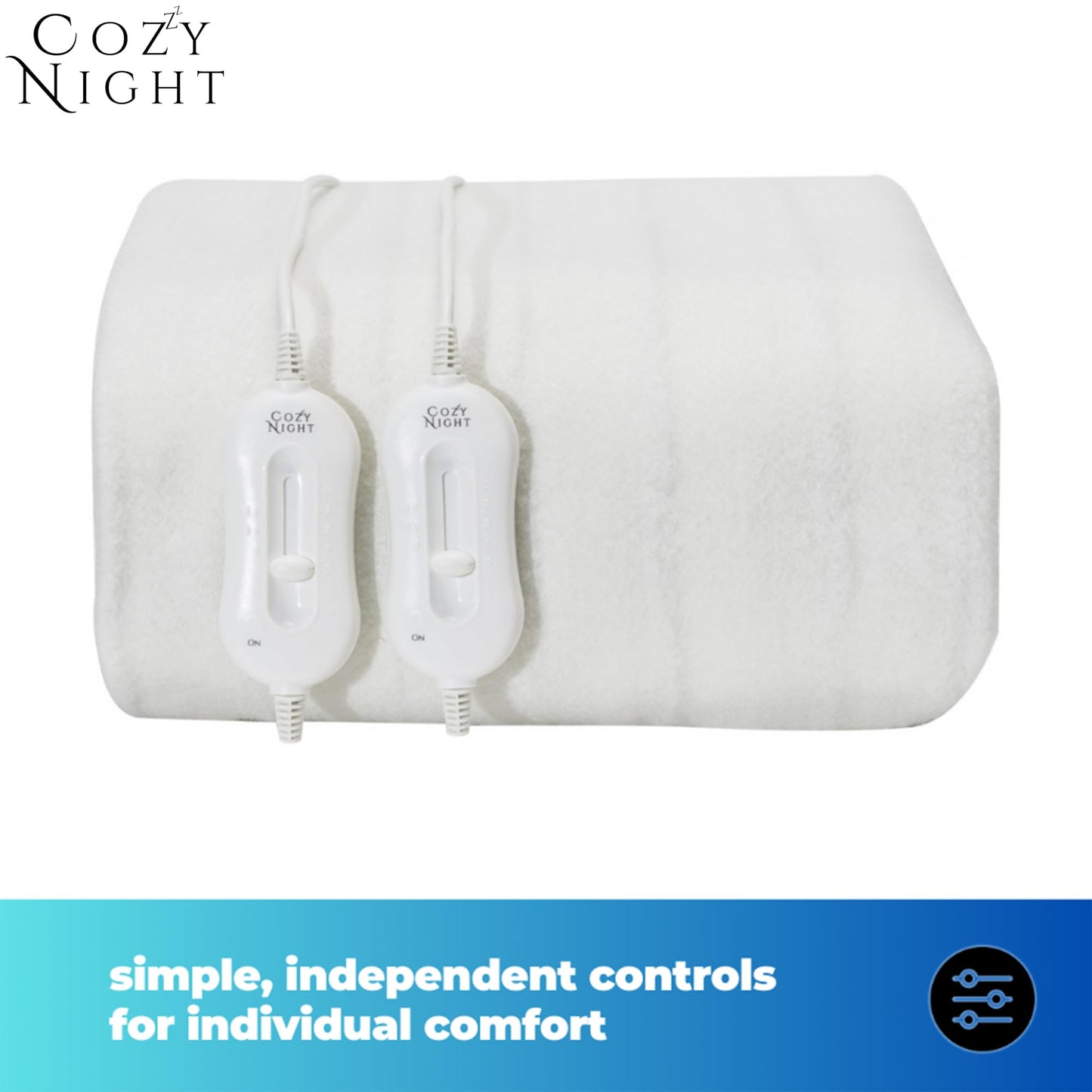 Cozy Night Superking Electric Blanket, Size 182 x 200cm, Soft Fitted Underblanket Mattress Cover, Quick Fit Corner Straps, 3 x Heat Settings, Dual
