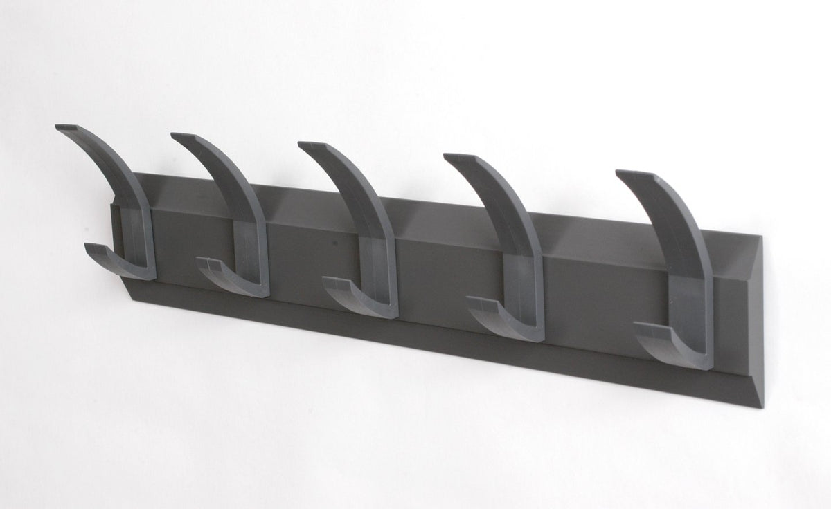 Acorn Linear Hat and Coat Wall Rack with Conclealed Fixings 8 Hooks Graphite Ref 319883