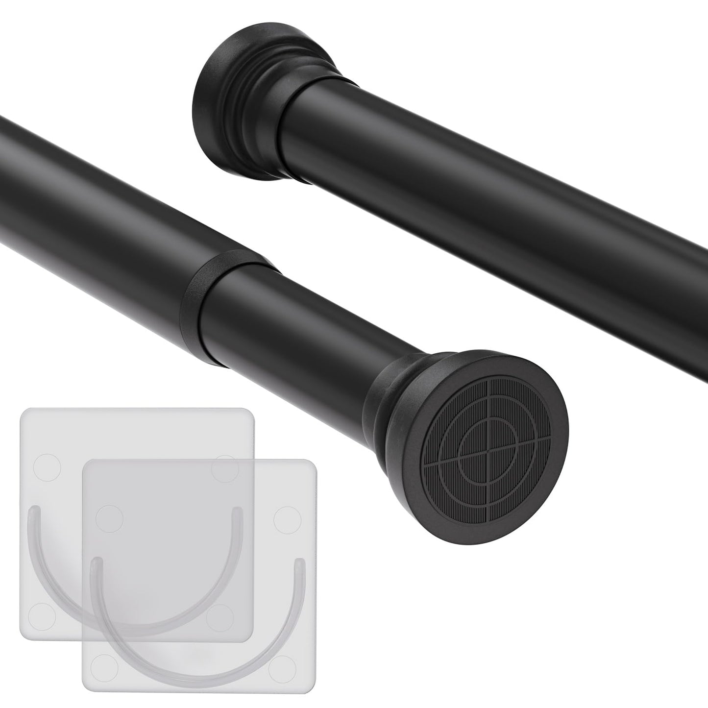 GOOWIN Shower Curtain Pole,80-127 cm Extendable Shower Curtain Pole,Non-Slip Shower Curtain Rod No Driling & Rust-Resistance Metal Spring Tension Rod