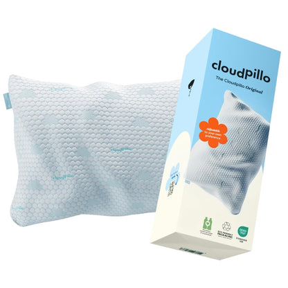 Cloudpillo Memory Foam Pillow - Luxury Ergonomic Headrest for Neck and Shoulder Pain Relief, Cooling & Warming Technology, Hypoallergenic Design,