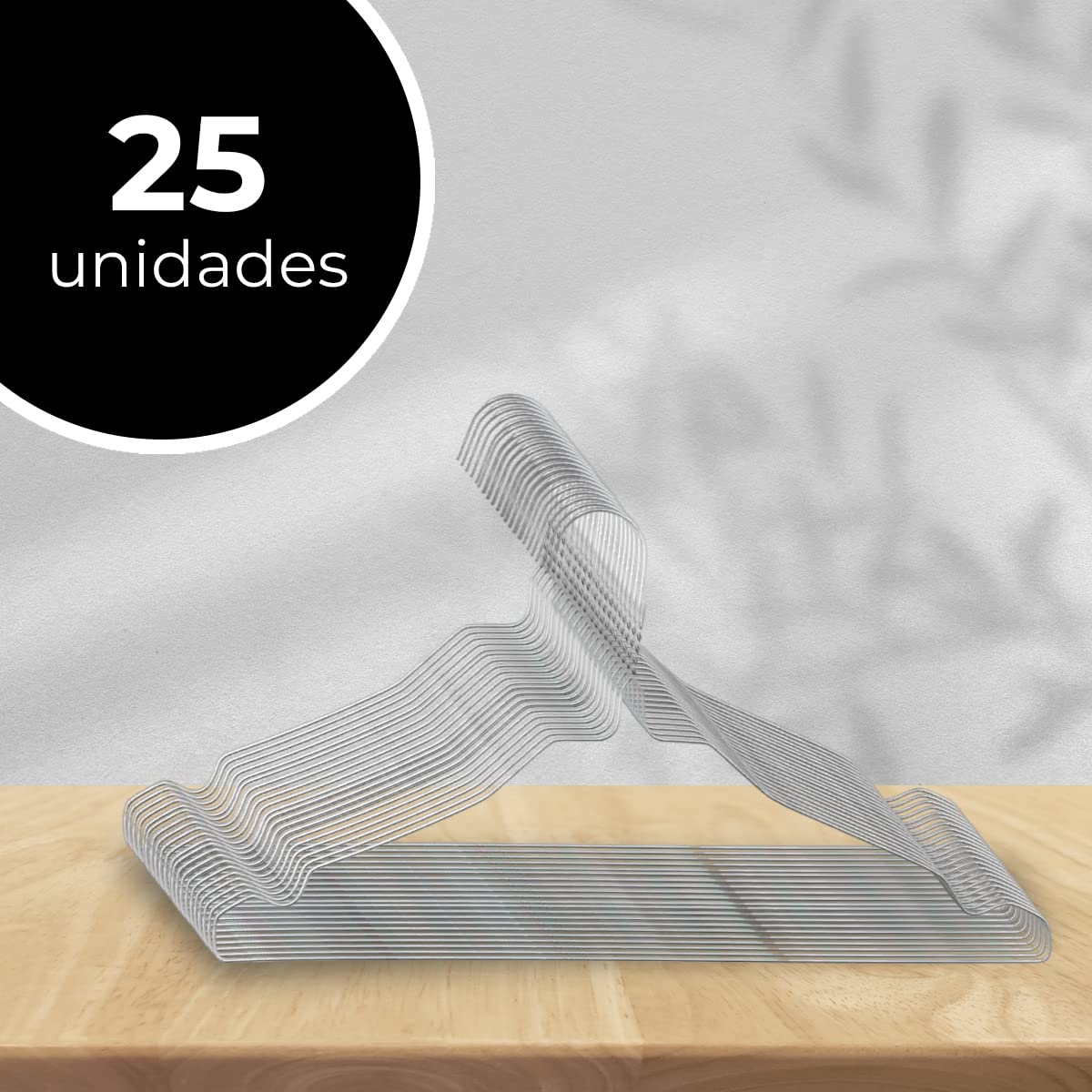 Stainless Steel Clothes Hangers (Pack of 25) - Reinforced Clothes Hangers for Unisex Adults Metallised