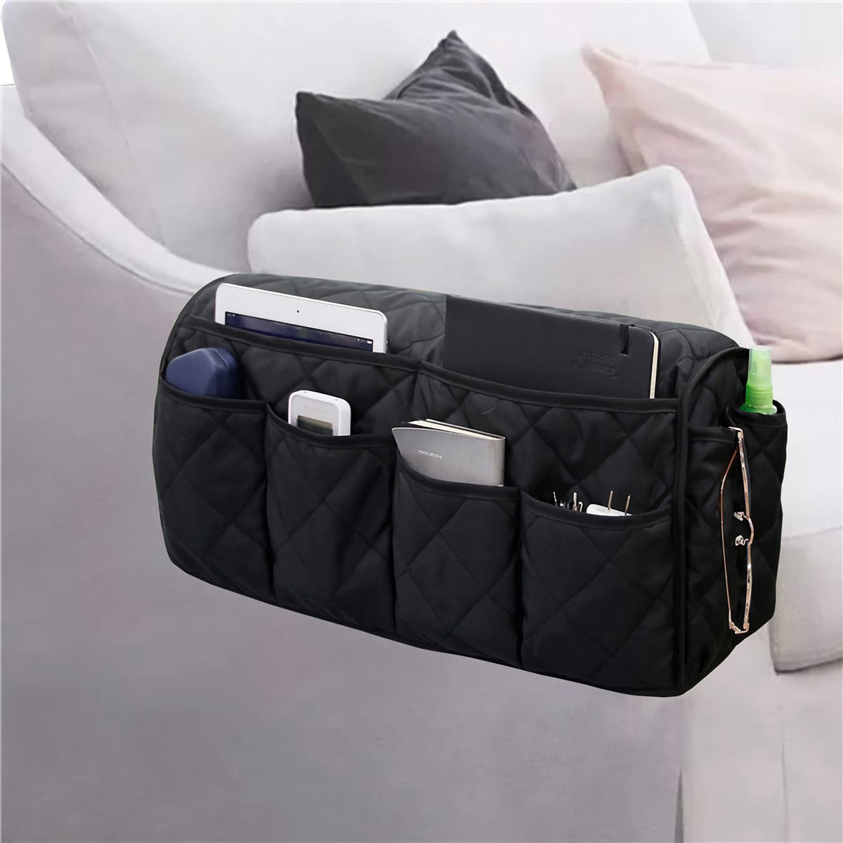 XGOPTS Sofa Armrest Hanging Organiser with 14 Pockets | Couch Armchair Storage Bag