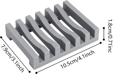 Topsky 2 Pack Silicone Soap Dish with Self-emptying Drainage Grey