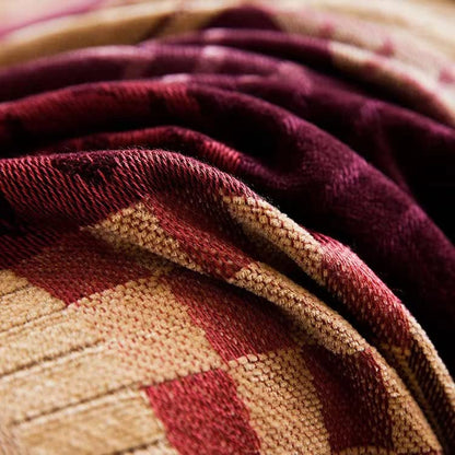 VANJOROY Bohemian Large Patchwork Sofa Bed Throw Blanket with Tassels For 2 3 Seater, 100% Chenille Soft Multi-function Throw for Couch,