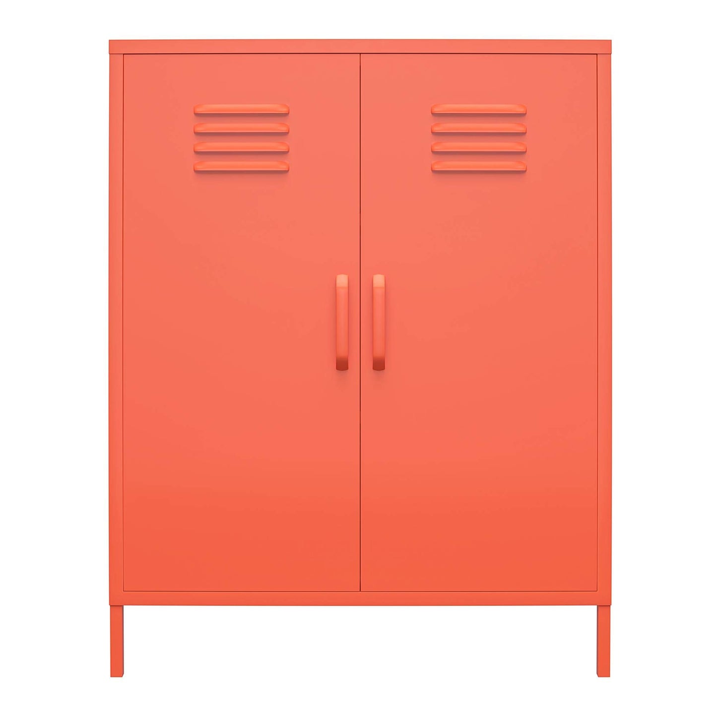 DHP Furniture Cache 2 Door Metal Locker Storage Cabinet Orange