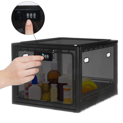 Lalifebuss Medicine Lock Box, Medication Lockable Container for Refrigerator Food Safe Locking Locker Tablet Phone for Kitchen Home School and Office