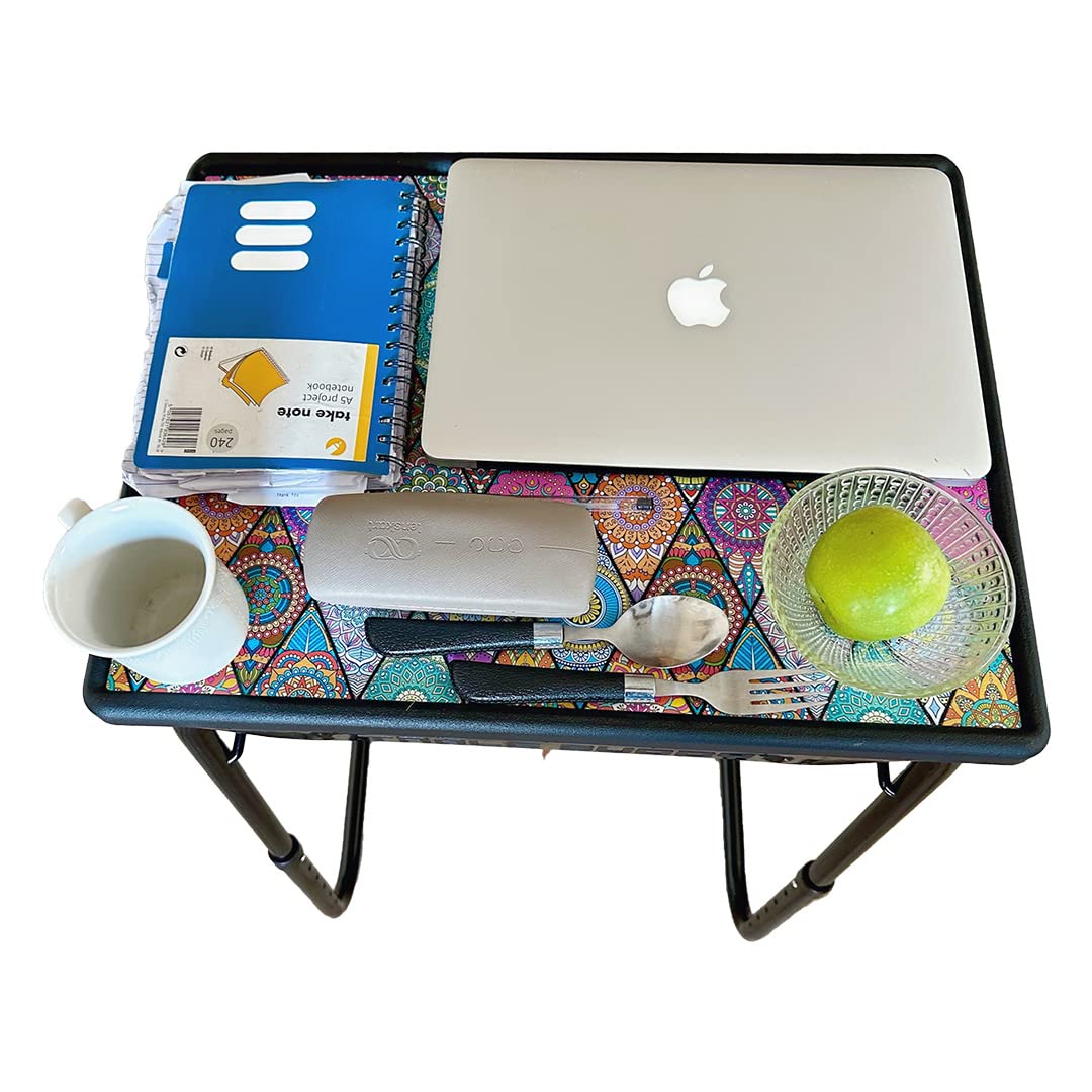 TABLE BUDDY Regular Geometic Mandala Design Large Adjustable Folding Laptop Table 52.50 cm x 40 cm table-top, 6 position height, 3 tilt