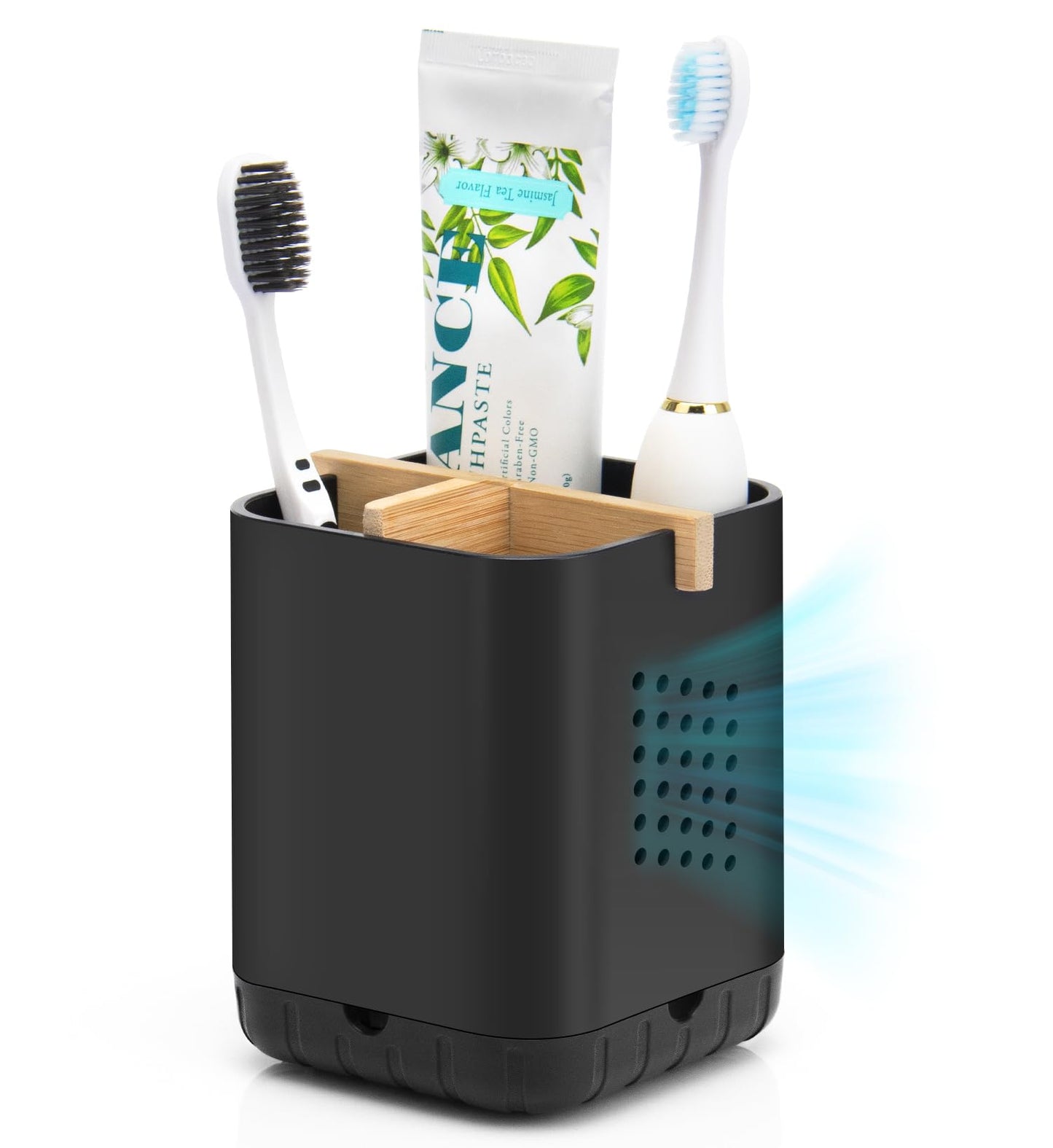 BYUNER Toothbrush Holder Toothbrush Caddy Toothbrush Holders for Bathroom Electric Toothbrush Holder 3 Slots Bathroom Organiser Countertop Storage