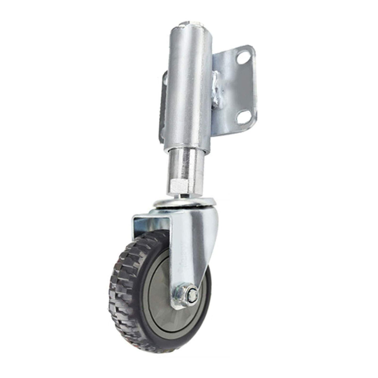 Spring Gate Wheels, Heavy-duty Shock Absorber Rotating Caster, Height Adjustable 30/60mm, Nylon Wear-resistant Silent Industrial Wheel （100mm）