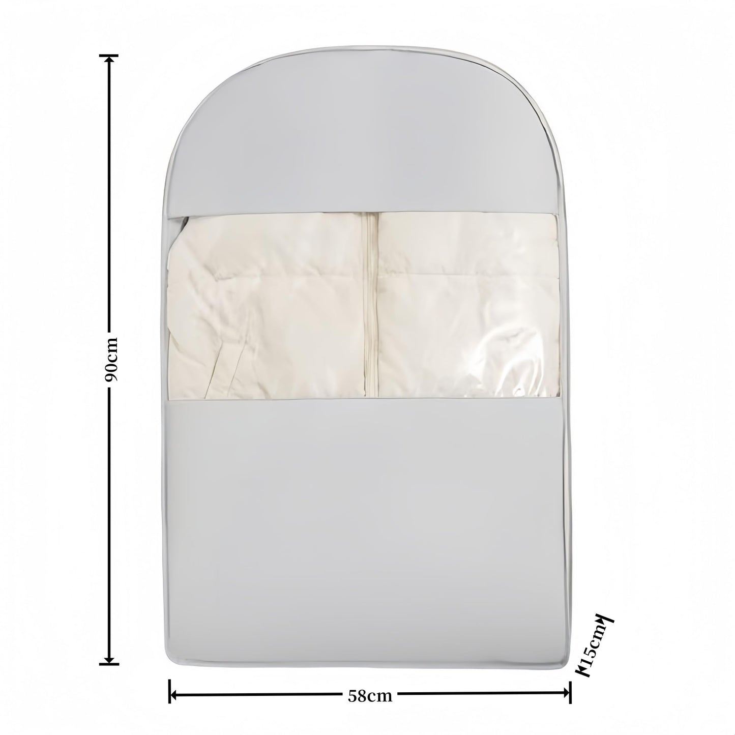 Science Compression Zipper Hanging Garment Bag（Medium） - Waterproof Dustproof Moth Proof Storage Organizer for Winter Coats & Down Jackets