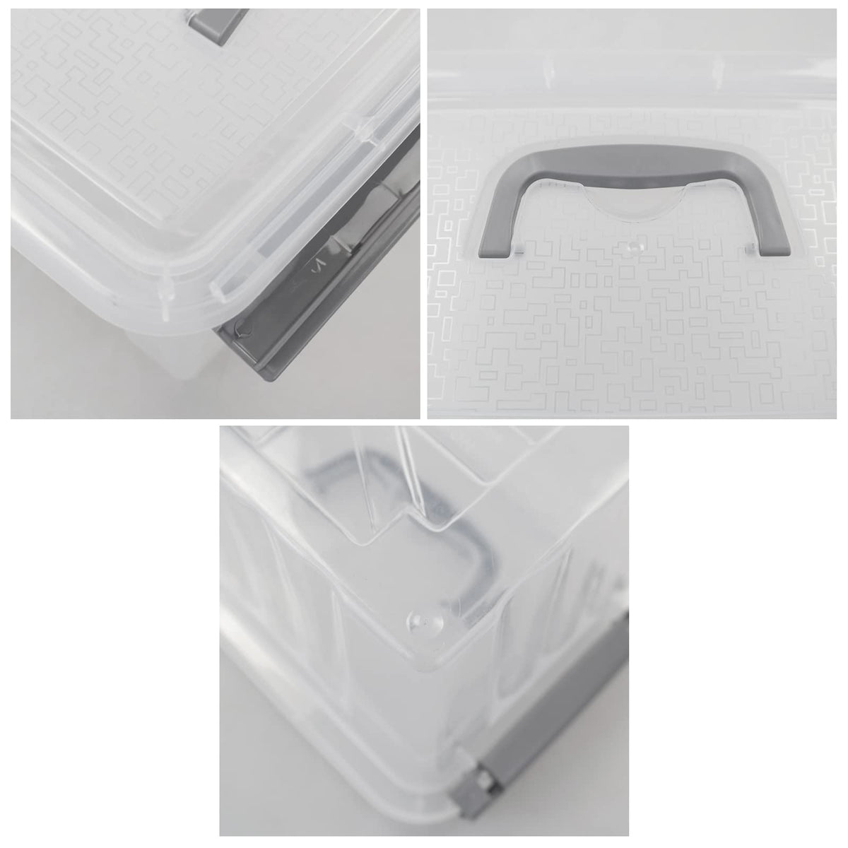 Hespama 6 Pack 3 L Small Storage Boxes with Lids, Clear Lidded Storage Box