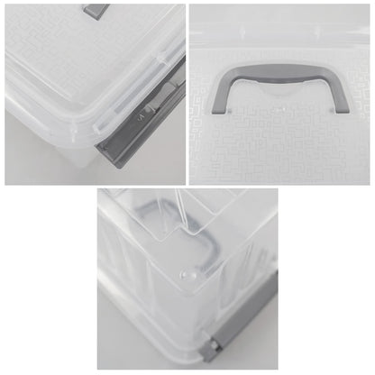 Hespama 6 Pack 3 L Small Storage Boxes with Lids, Clear Lidded Storage Box