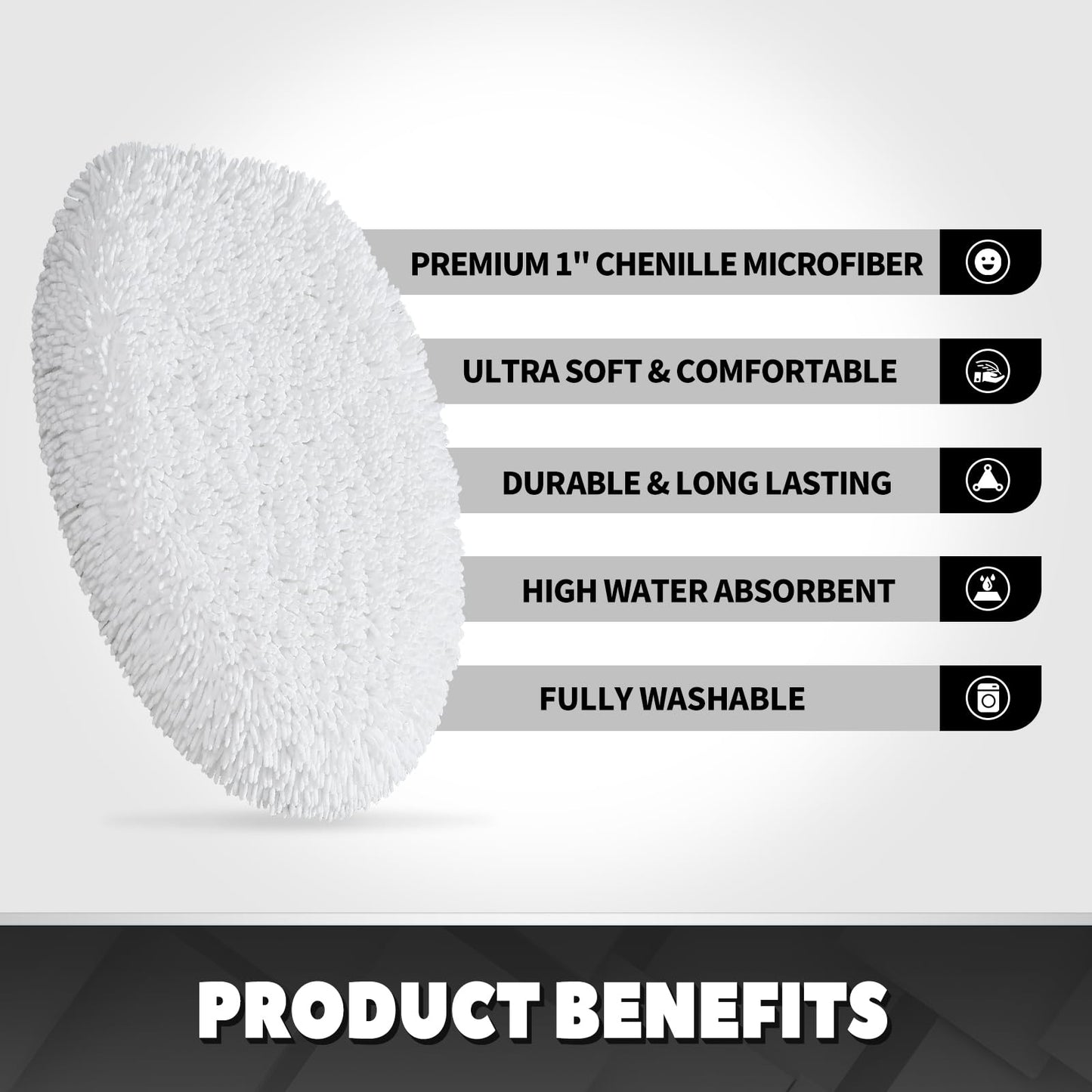 TREETONE Shaggy Chenille Bathroom Toilet Lid Cover, Ultra Soft Plush Seat Covers, Fluffy Absorbent, 19x21 Inches