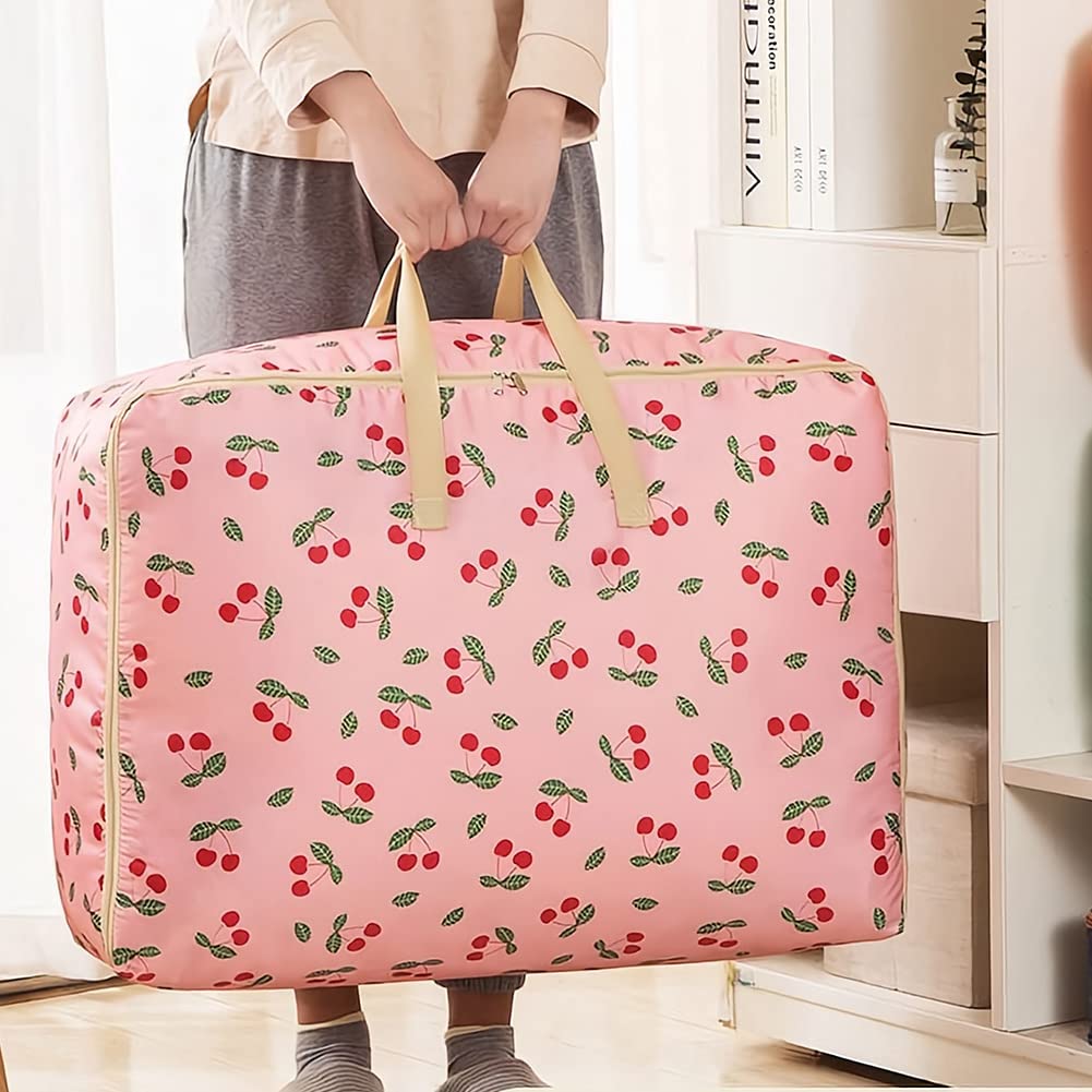 GRSTREE 84L Large Moving Storage Bag With Zips - Bags for Moving House -Bedding Underbed Storage Bag - Big Storage Bag for Duvet, Laundry