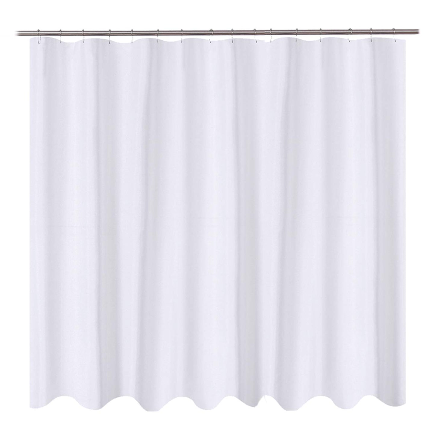 N&Y HOME Fabric Shower Curtain Liner 96 x 78 inch XL Size, Hotel Quality, Washable, Water Repellent, White Bathroom Curtains with Grommets, 96x78