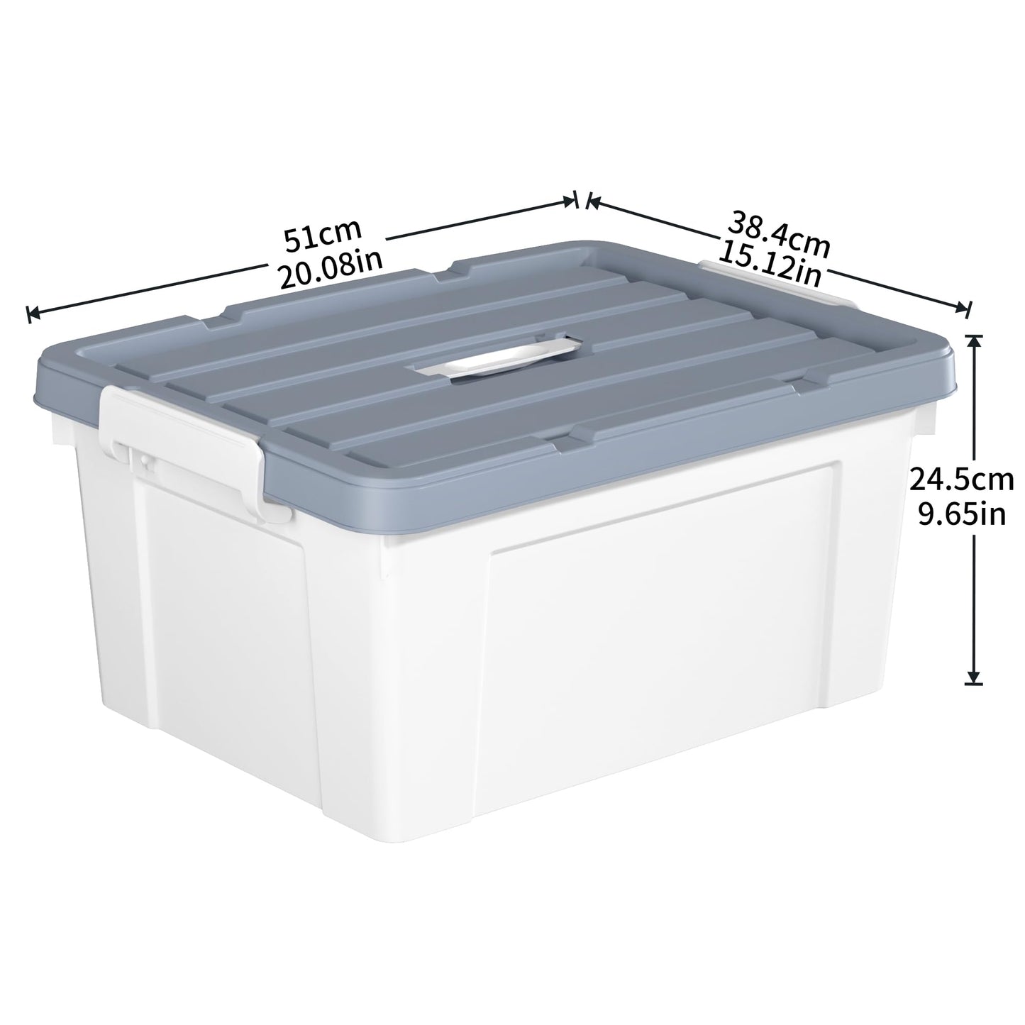 Cetomo 35L*4 Storage Boxes, Carry Plastic Storage Box with Lids, Organizing Container with Handle and Secure Latches