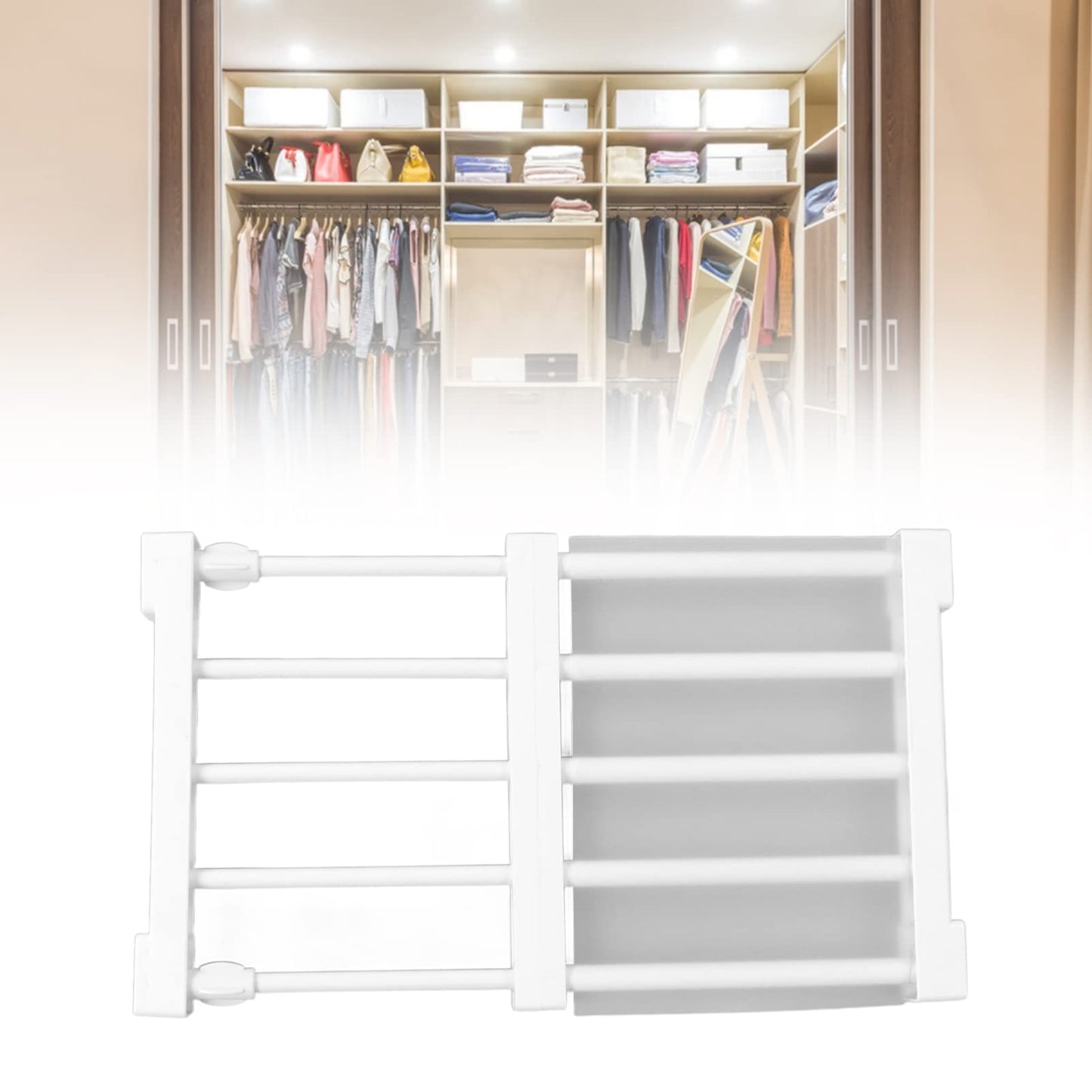 TUORE DIY Cabinet Divider Rack, Multi Functional Nail Free Expandable Adjustable Closet Tension Shelf High Hardness 44lb Load Bearing for Kitchen for