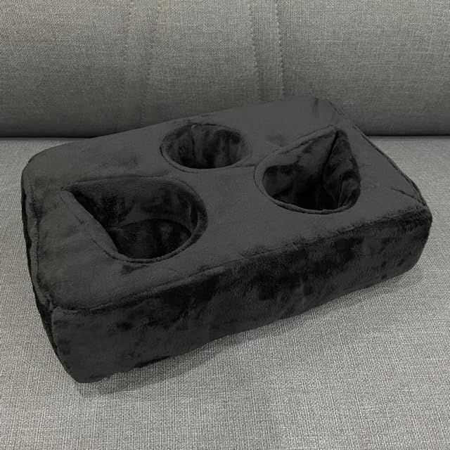 Sofa Cup Holder Caddy Pillow for Drinks, Remote & Phone Organiser