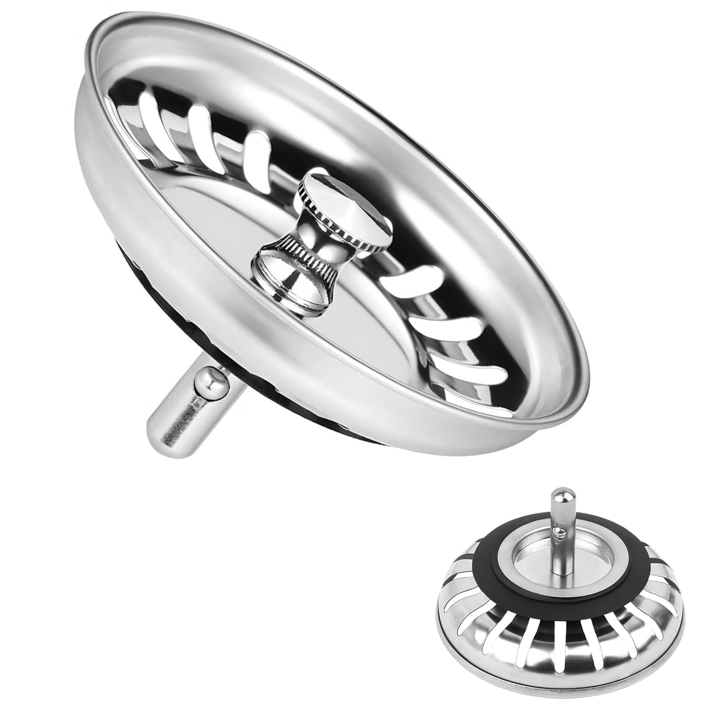 2 Pack Kitchen Sink Strainer, Stainless Steel Sink Plug Replacement, Sink Drain Stopper 3.15 Inch, Hole Diameter 80mm