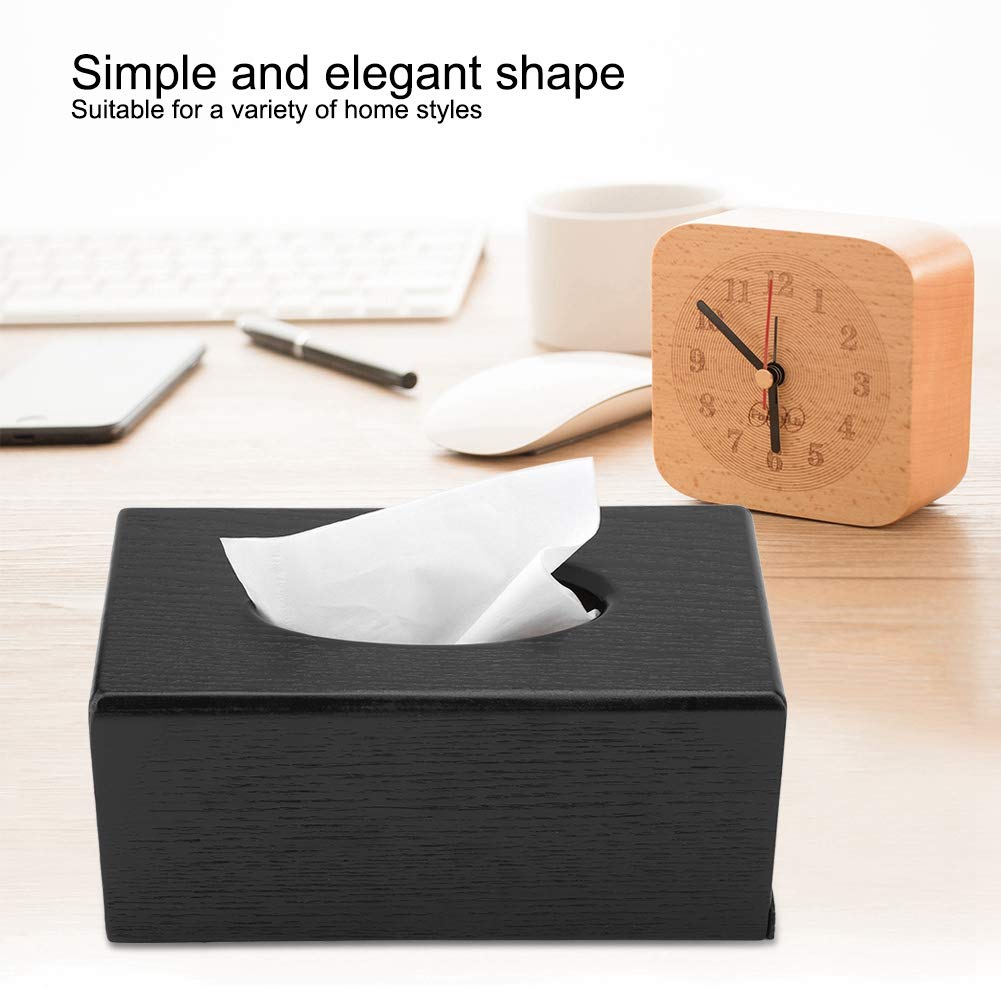 Tissue Box Rectangular Paper Holder Organizer Natural Wood Facial Tissue Paper Box Cover Rack for Bathroom Vanity Counter Tops Bedroom Dressers Night