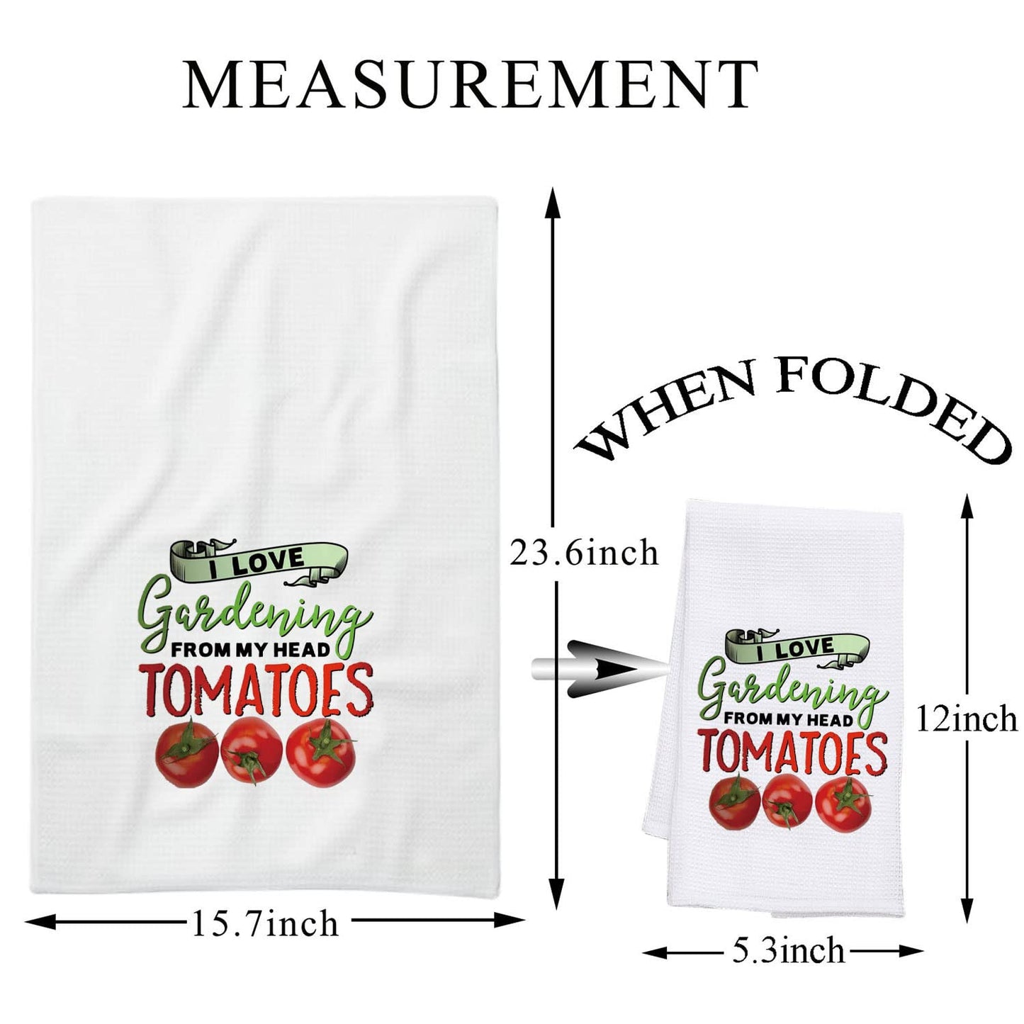 PLITI Funny Tomato Kitchen Towel Gardener Gift Plant Lover Dish Towel I Love Gardening From My Head Tomatoes Tea Towel(Gardening Tomatoes TWU)