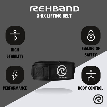Rehband Weight Lifting Belt - Unisex, Heavy Duty Gym Belt, Black, Size: Small