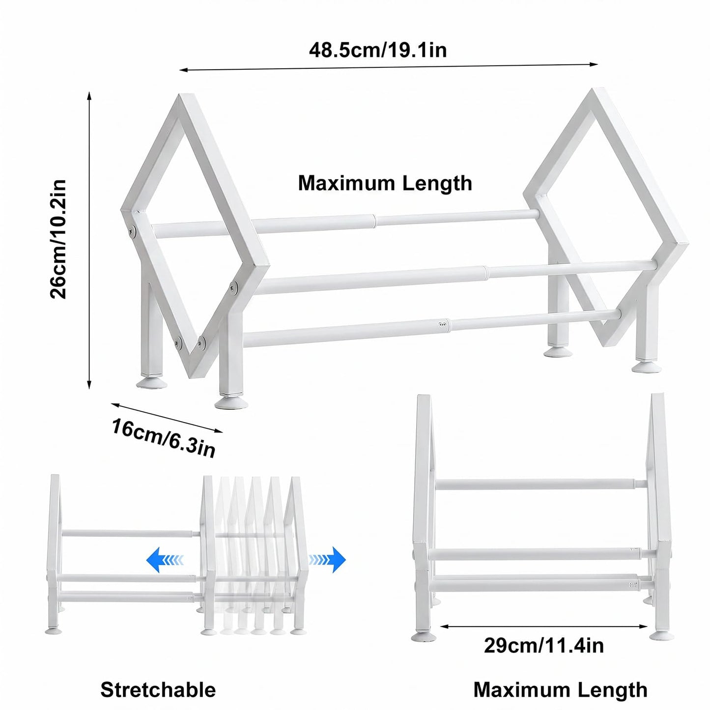 TW1TGOFT Small Bookcase - Expandable Tilting Bookshelf Desktop Metal Bookshelf for Small Spaces Assemble Desktop Bookcase Organiser for Books/ 80-100