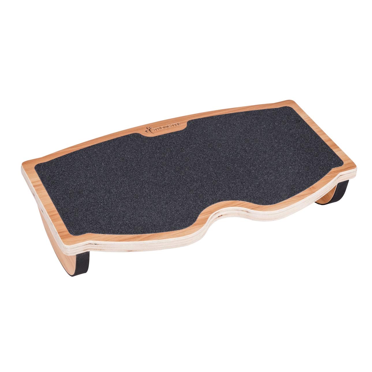 StrongTek Under Desk Foot Rest Rocker, Stool, Natural Wood, Non-Slip Surface, Ergonomic Pressure Relief for Proper Posture Support, Home, Work, and