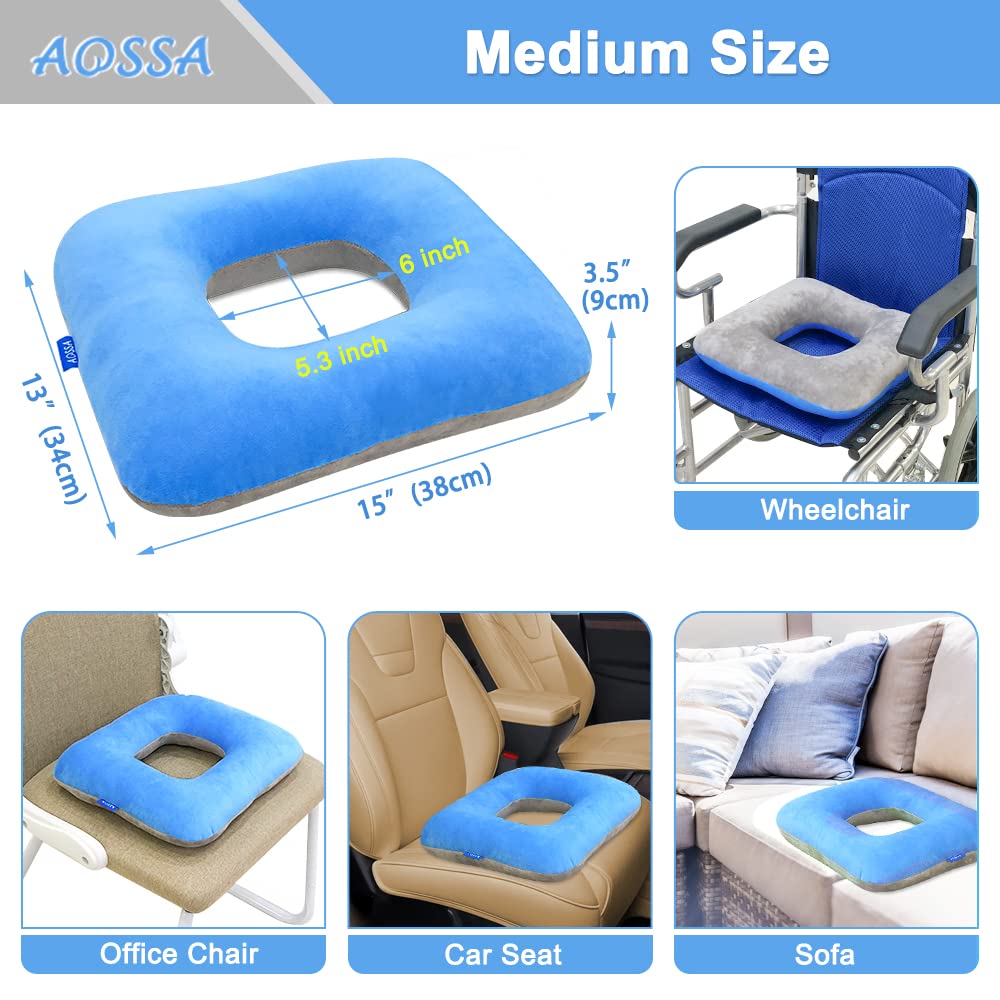 Mybow Donut Pillow Seat Cushion for Tailbone Pain Relief – Pressure Relief Ring Cushion for Haemorrhoids, Bed Sores, Pregnancy