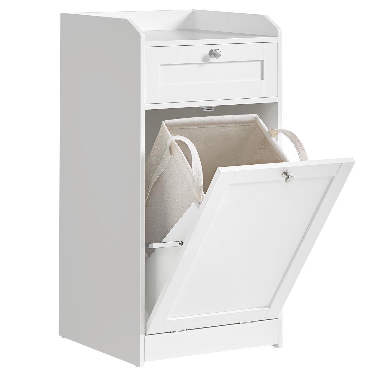 VASAGLE Bathroom Cabinet with Laundry Basket, Bathroom Storage Unit with 1 Drawer and 1 Laundry Hamper, Removable Laundry Basket with Handles, 40 x 40