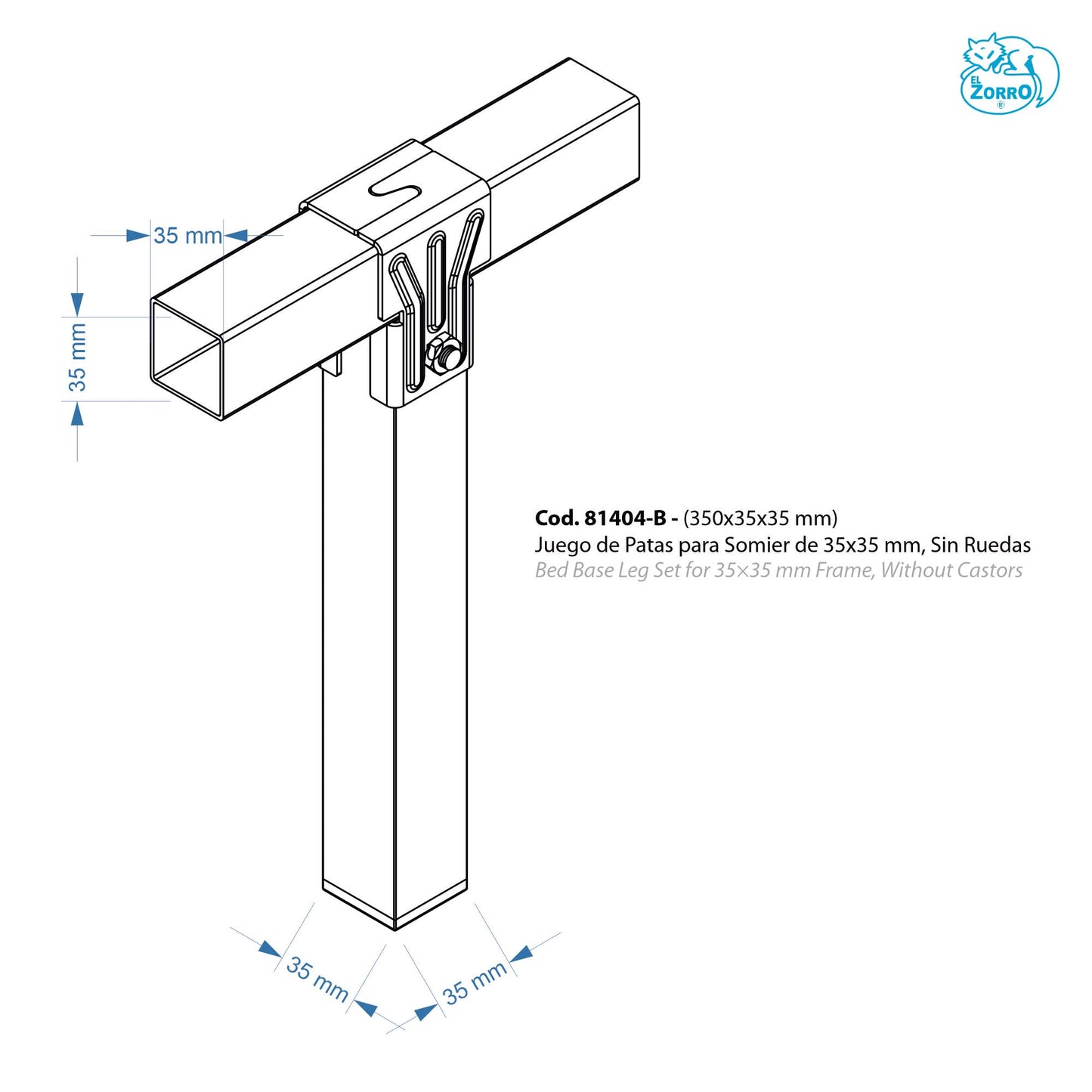 Imex The Fox 81404-b – Game 4 Feet Slatted Frame without Wheels