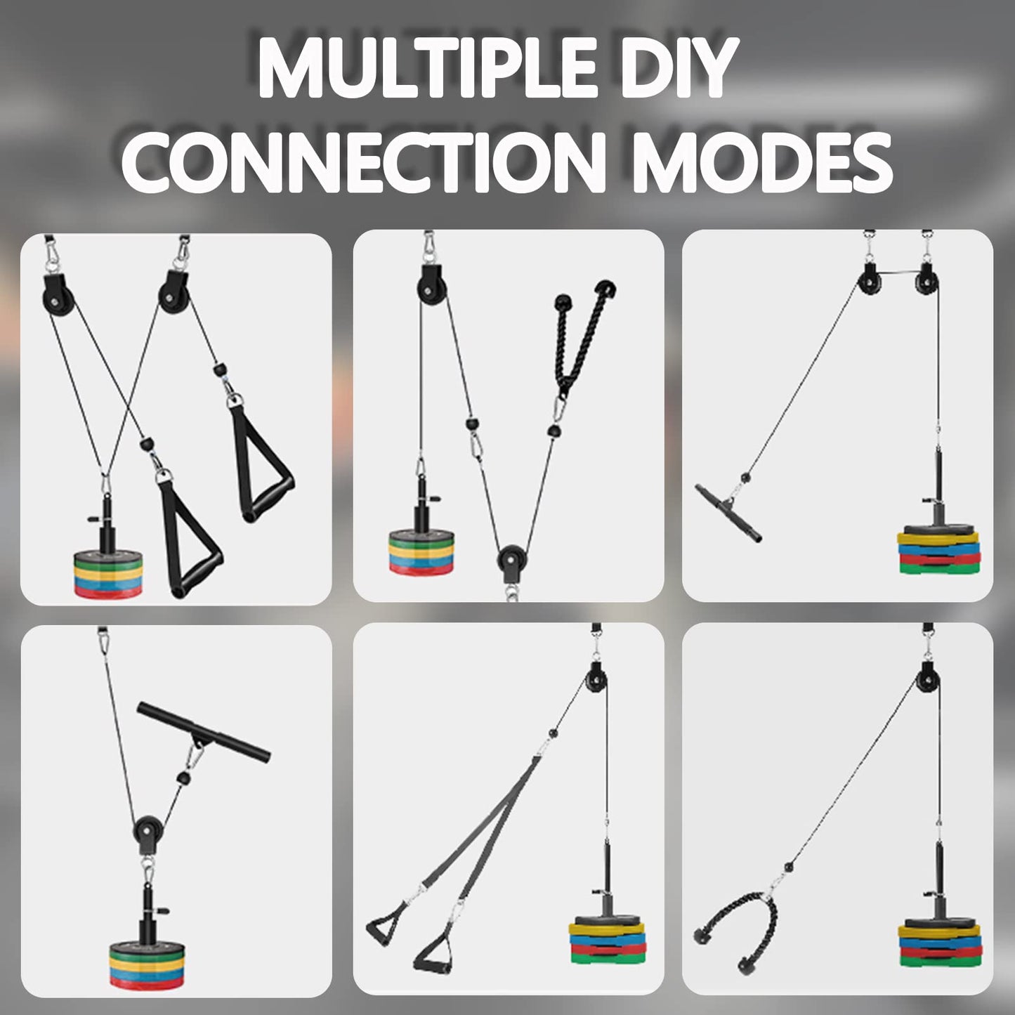 Favuit Cable Pulley System Home Gym, Upgraded Weight Cable Pulley System Gym DIY LAT Pull Down Home Gym Fitness Cable Machine Attachment for Gym LAT