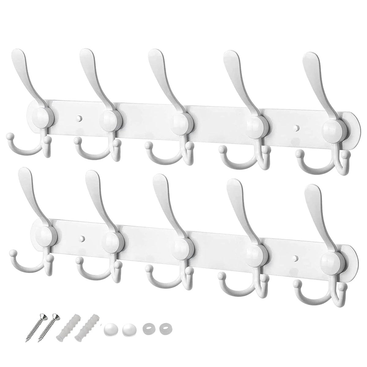 GlazieVault Coat Hooks for Wall - Stainless Steel Coat Racks 2 Pack - Heavy Duty Coat Hook Wall Mounted