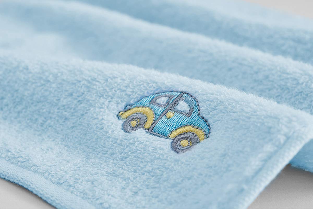 Nanxson Washcloth Towels Set 4 Pack Cotton Fingertip Towel Hand Bath Towel Baby Wash Face Cloths MJ0004 (4 pieces set (30 x 30 cm), blue)