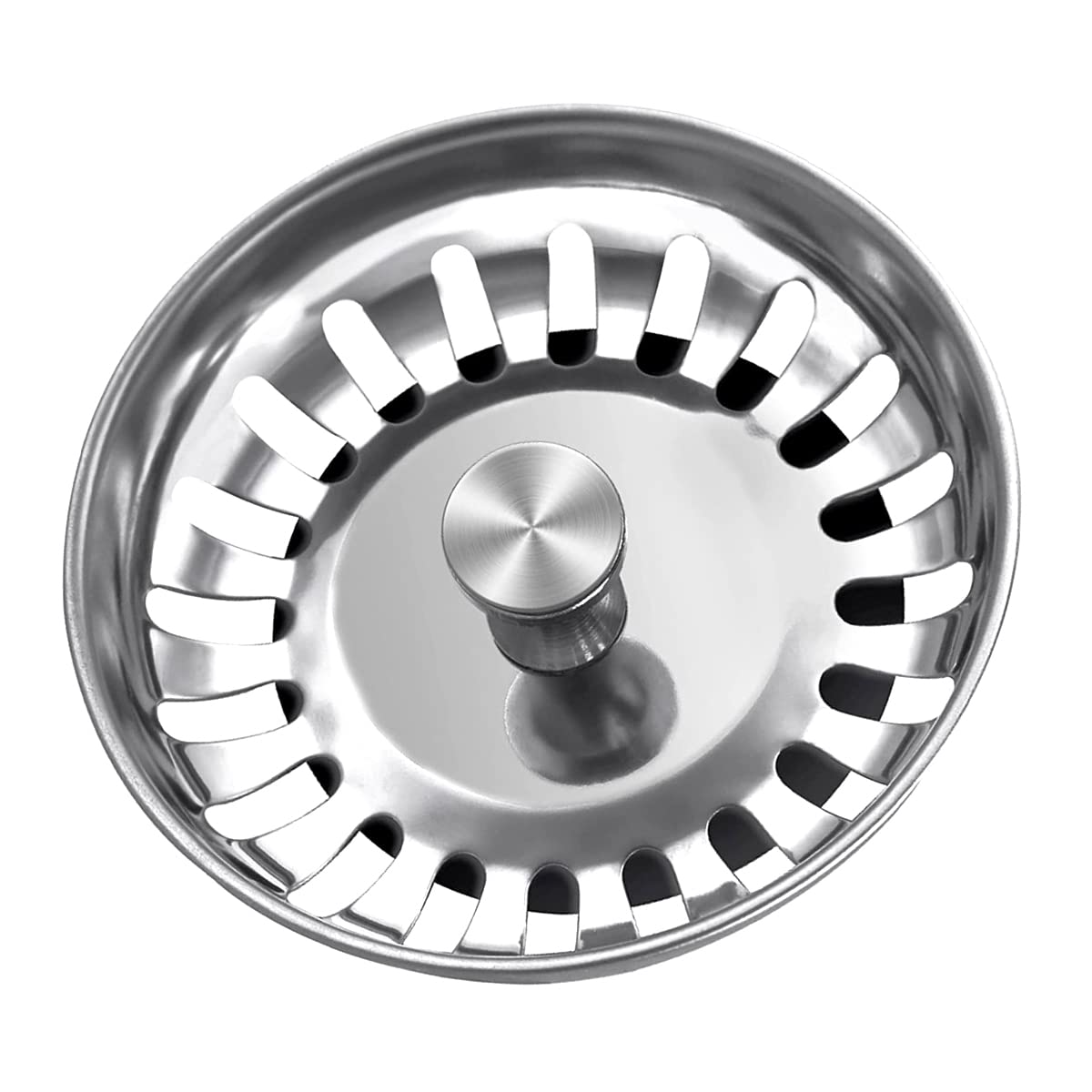 84mm Kitchen Sink Plugs - GLADFRESIT Stainless Steel Strainer Waste Stopper and Basket Strainer Sink