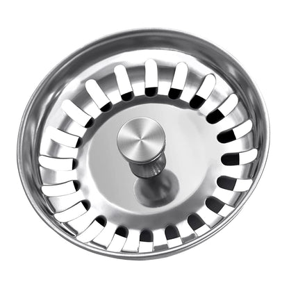 84mm Kitchen Sink Plugs - GLADFRESIT Stainless Steel Strainer Waste Stopper and Basket Strainer Sink