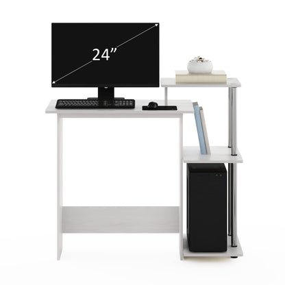 Furinno Efficient Home Laptop Notebook Computer Desk, Study Desk, Writing Desk, White Oak/Stainless Steel