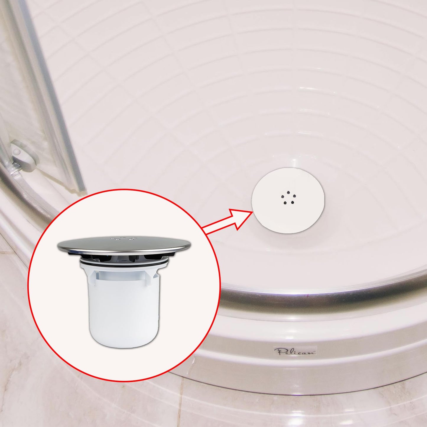 Bojueshaw Shower Drain Cover,Universal Fit with Removable Top & Hair Catcher,Shower Trap Replacement for Bathroom & Wet Rooms(90/115mm)