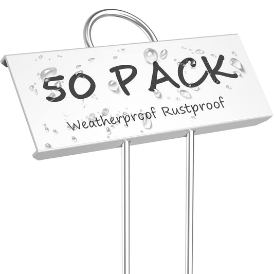 STARTOSTAR Plant Labels for Outdoor Plants 50 Pcs, Metal Garden Markers Tags 9x3 cm for Vegetables, Herbs, Flowers, Seedlings, Reusable & Weatherproof