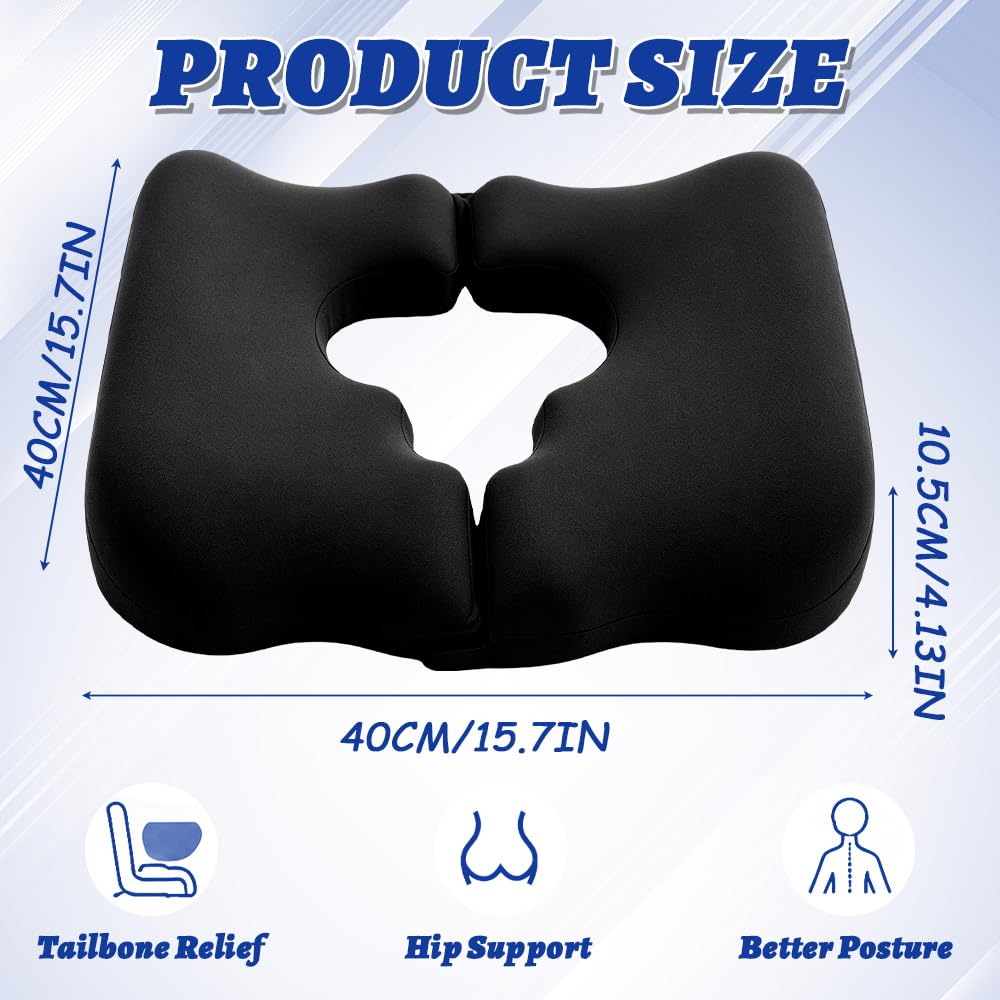 Wxeadu T-Shaped Bed Sore Cushions for Bottom, Memory Foam Bedsore Pressure Relief Pillow for Sleeping and Sitting, Foldable Tailbone Pillow