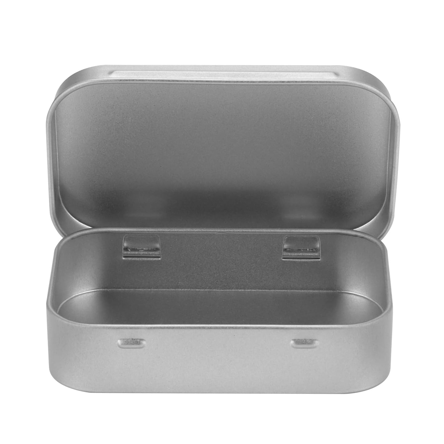 JOIKIT 20Pcs Rectangular Metal Empty Hinged Tins, 9.5 x 6 x 2cm Silver Mini Tin Box, Metal Storage Tin