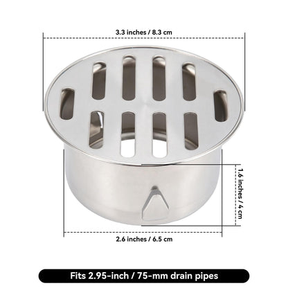 Removable Floor Drain Cover for Outdoor Balcony Yard 75 Flat
