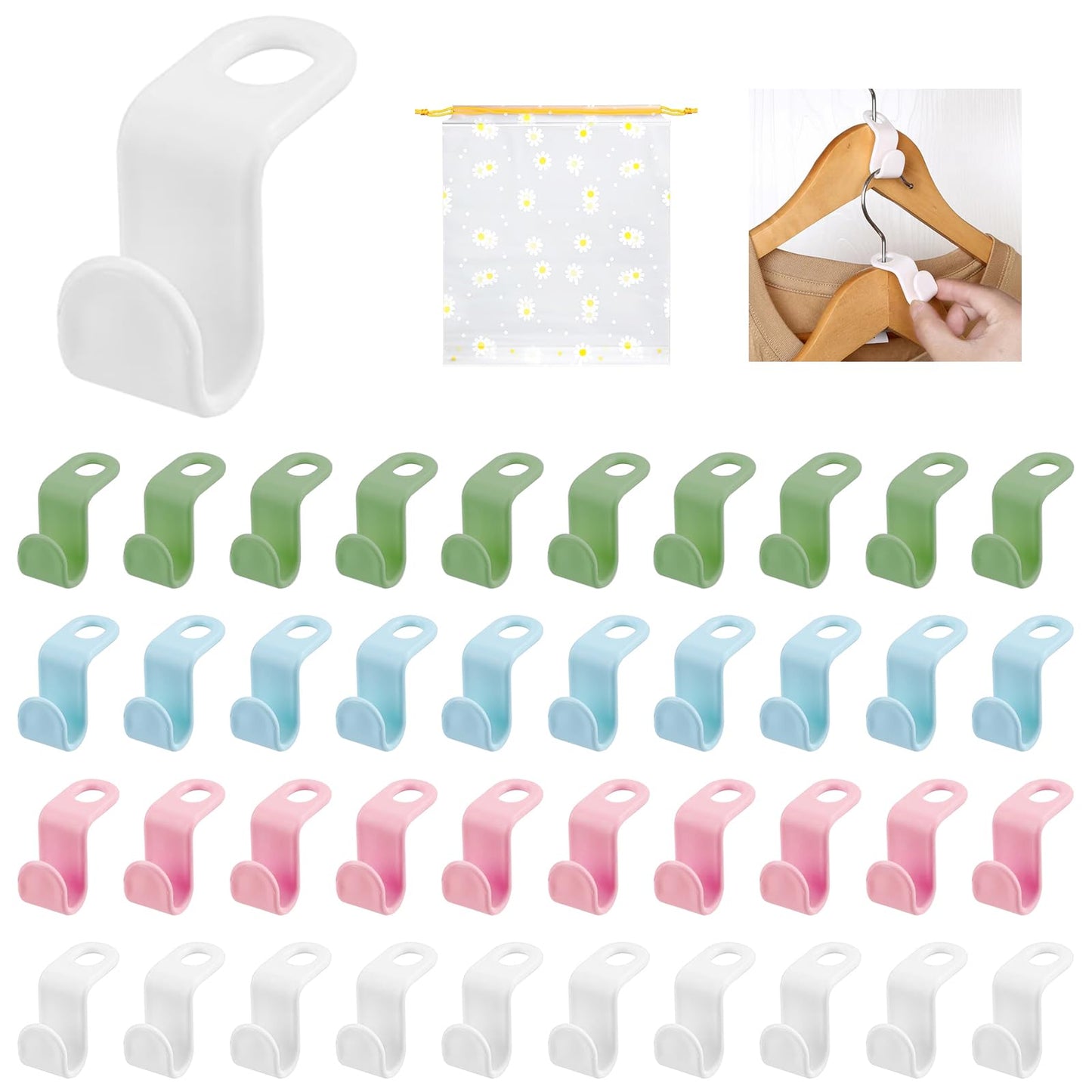 GAOHAN 102 Pcs Clothes Hanger Connector Hooks, Space Saver Hangers